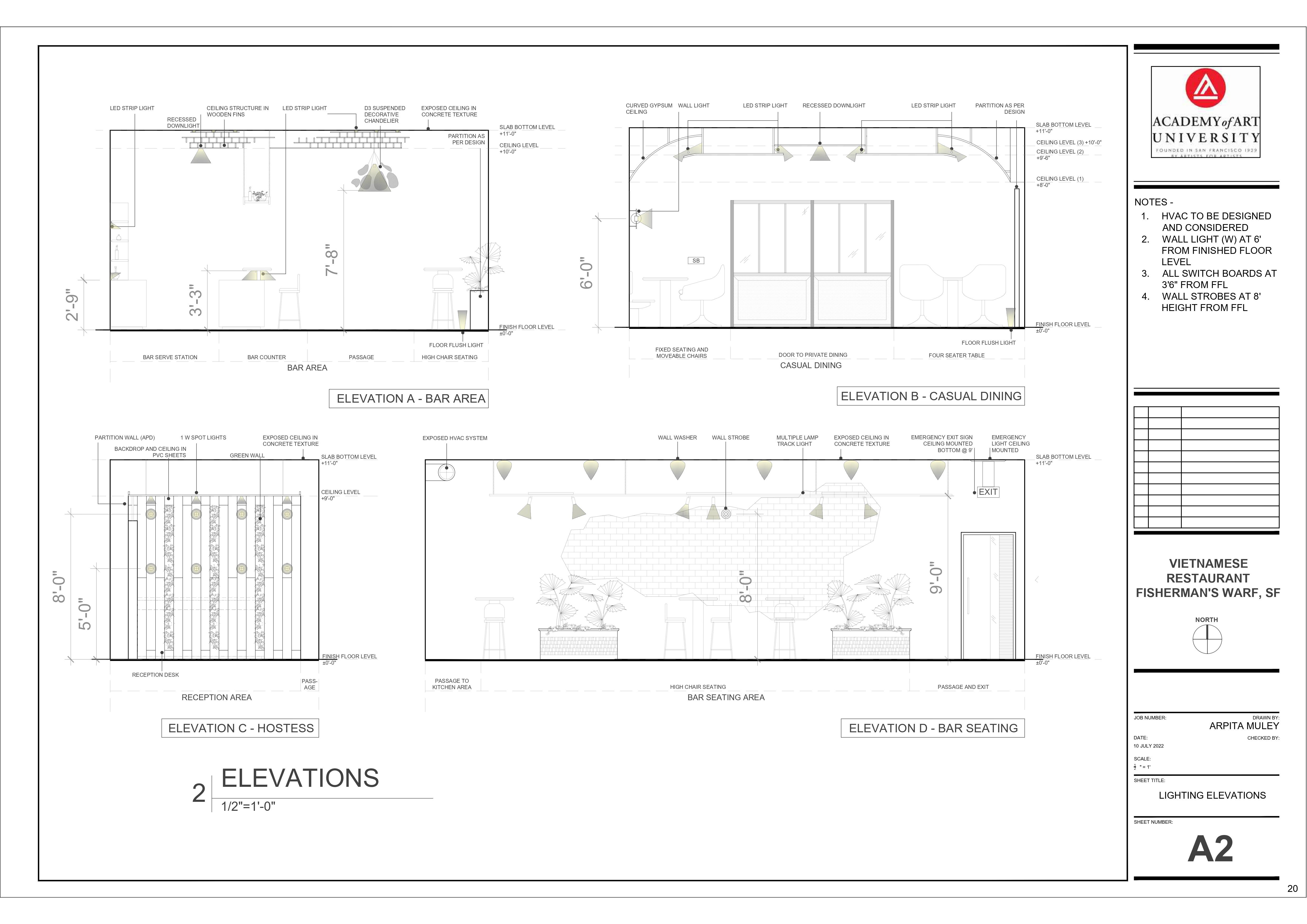 Vietnamese Restaurant Elevations - Arpita Muley