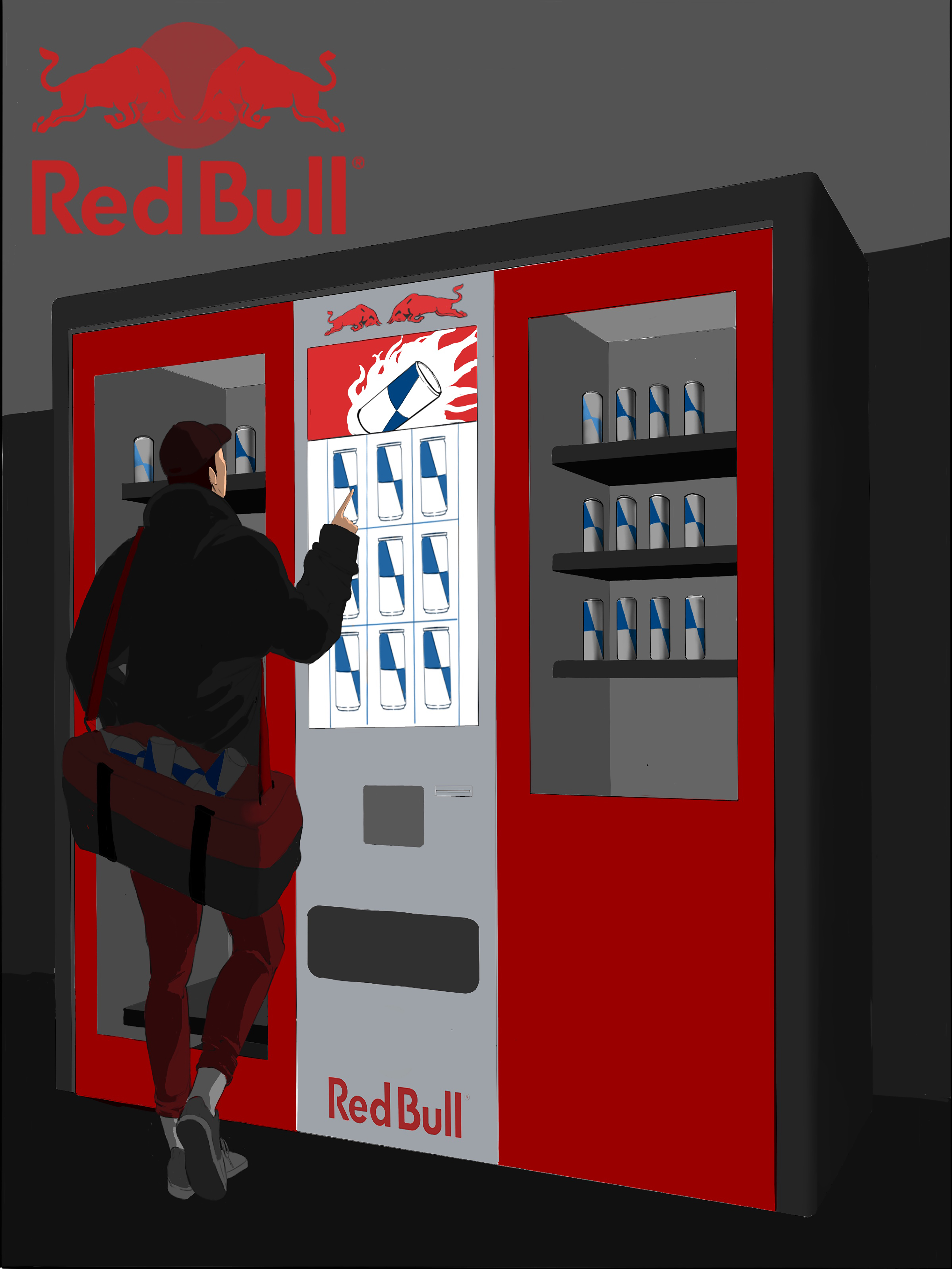 Redbull Poster Illustration