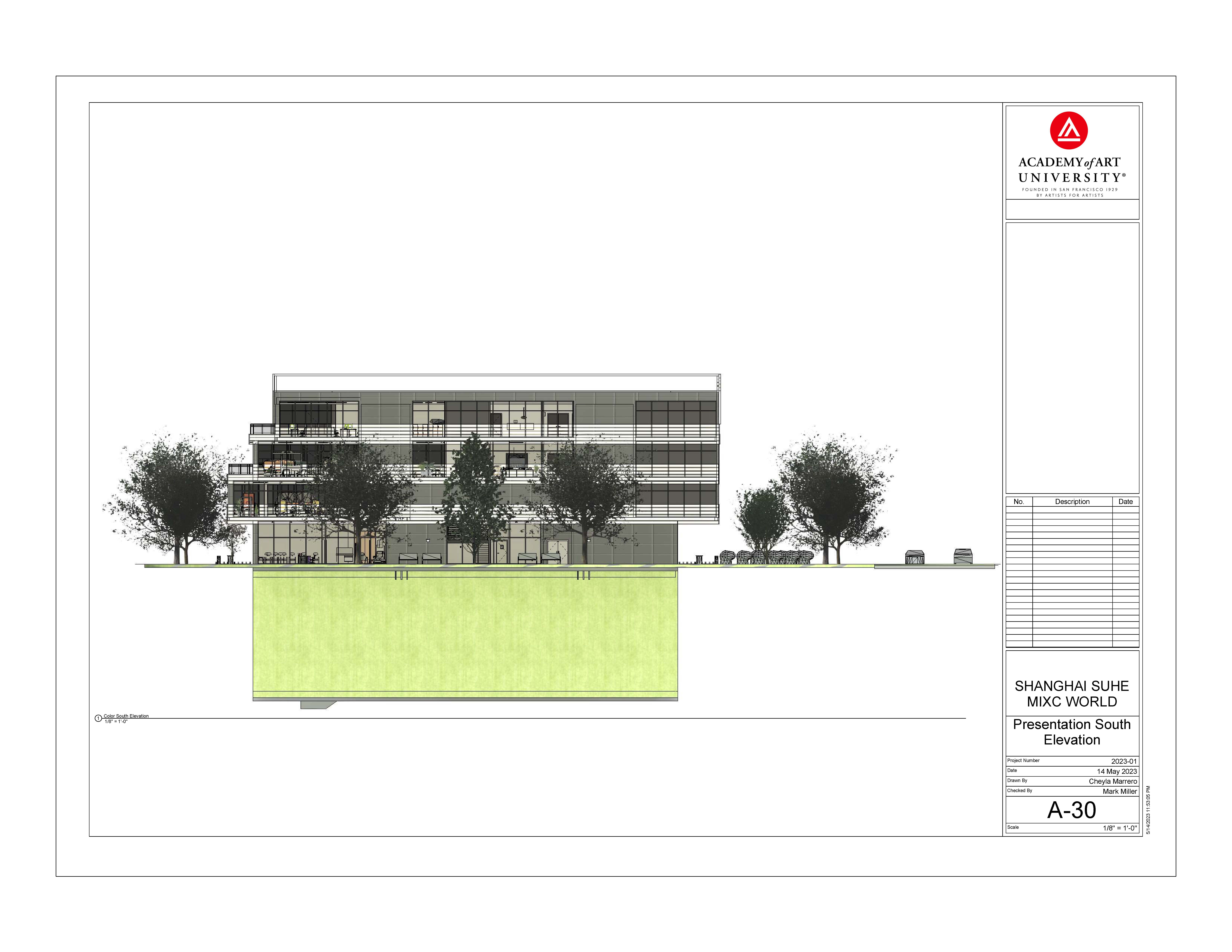 CheylaMarrero_BIMModel_ElevationSouth - cheyla marrero