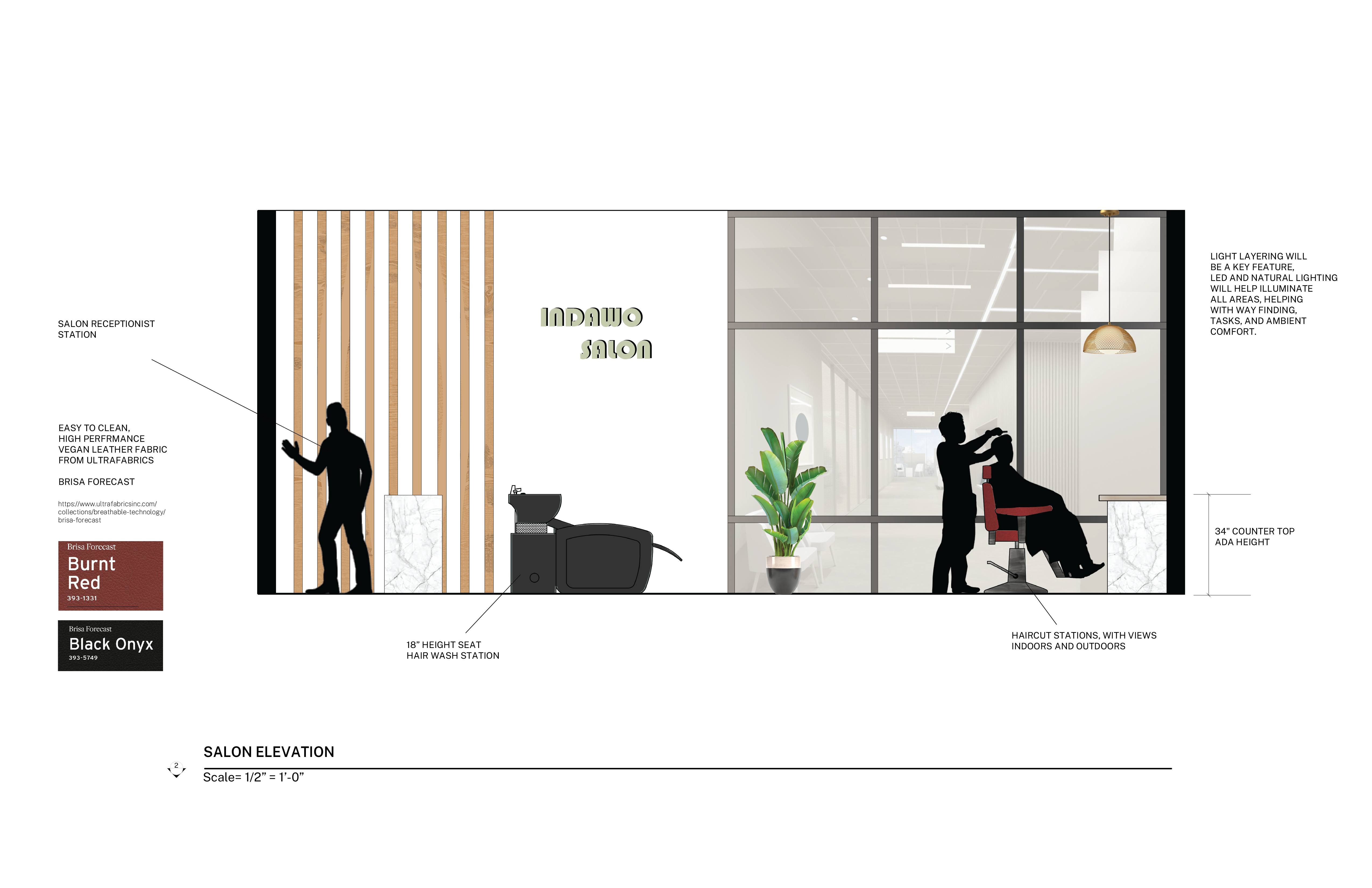 OmarCordova_SeniorLivingCenter_Salon_Elevation - Omar Córdova