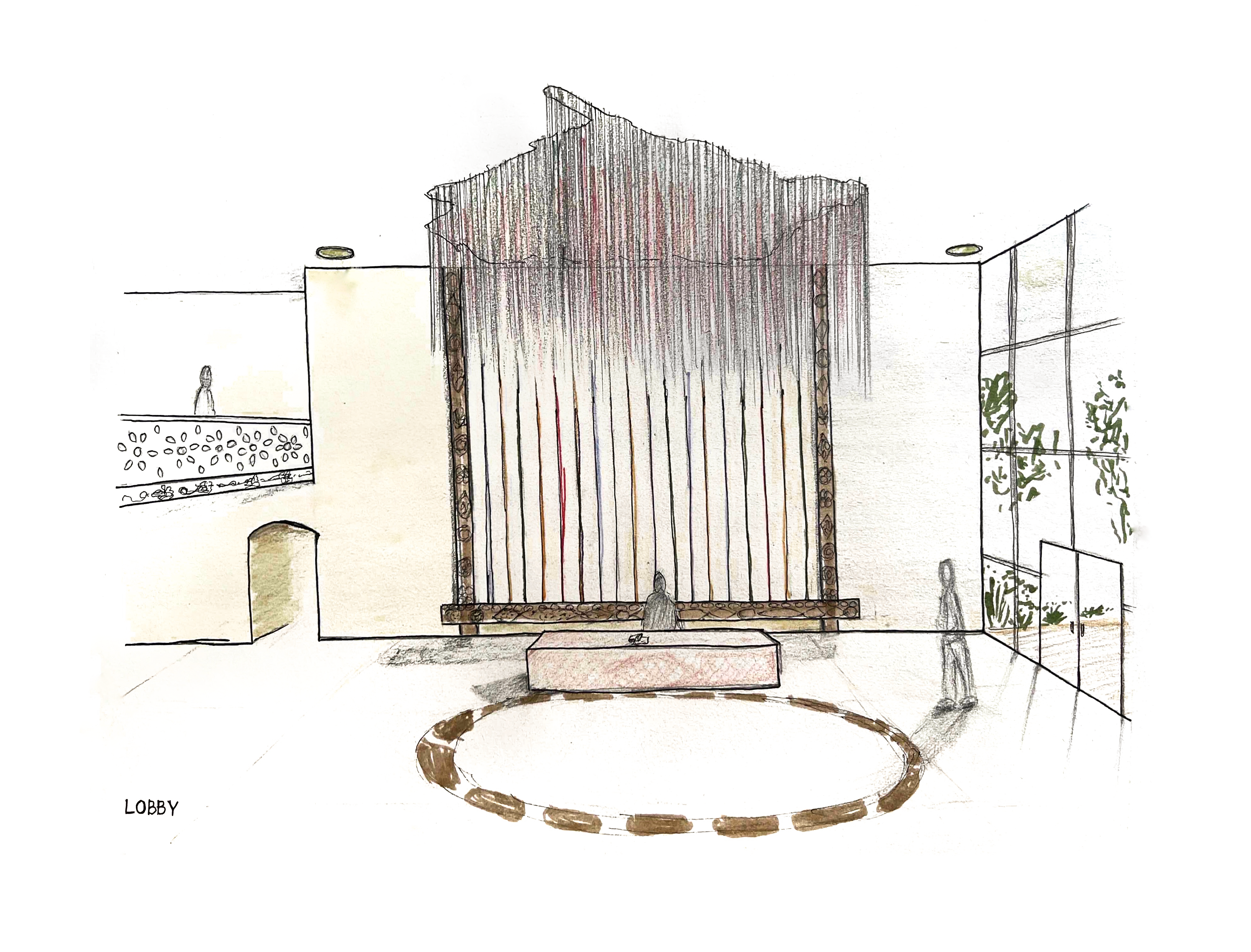 Refugee Center Portland - Lobby Sketch - Meghana Duriseti