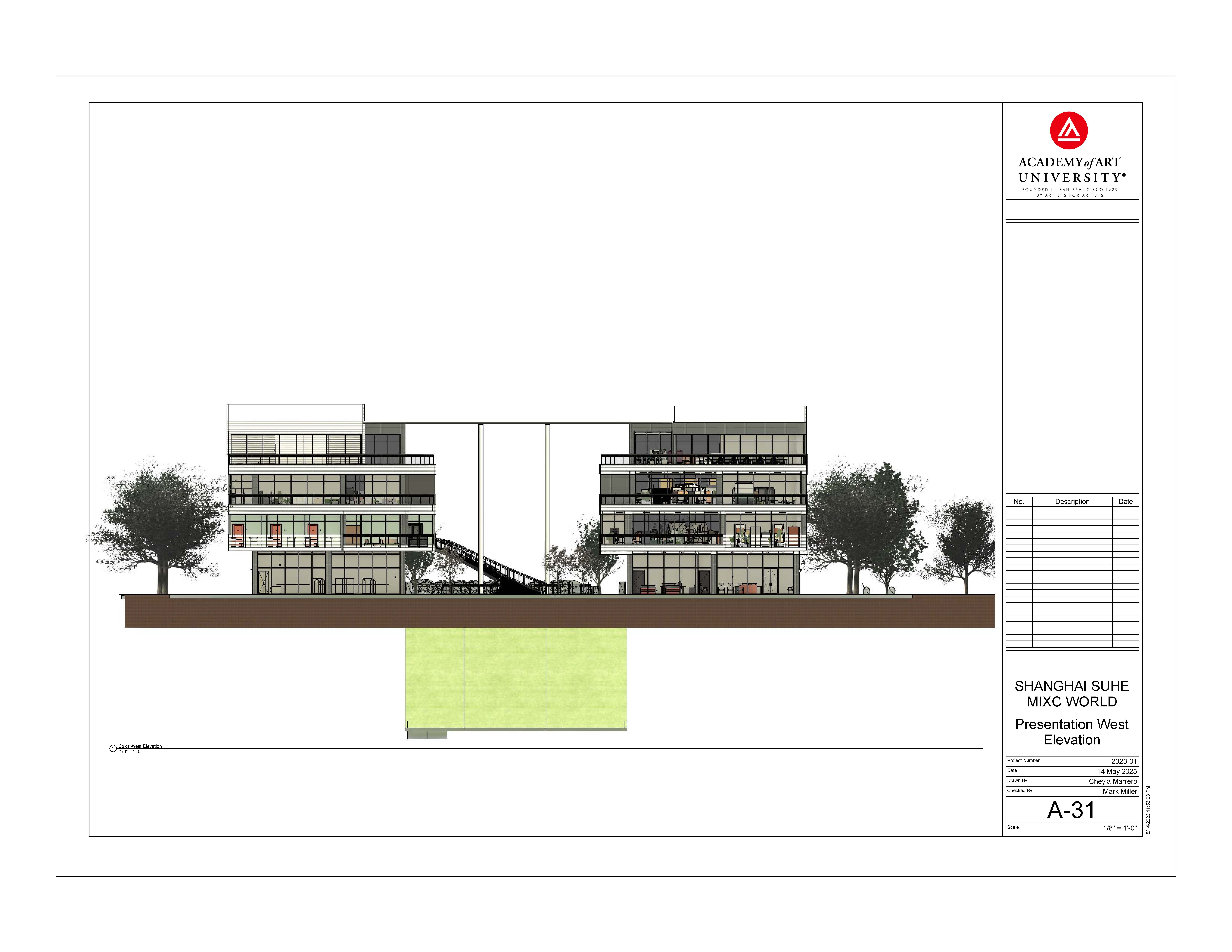 CheylaMarrero_BIMModel_ElevationWest - cheyla marrero